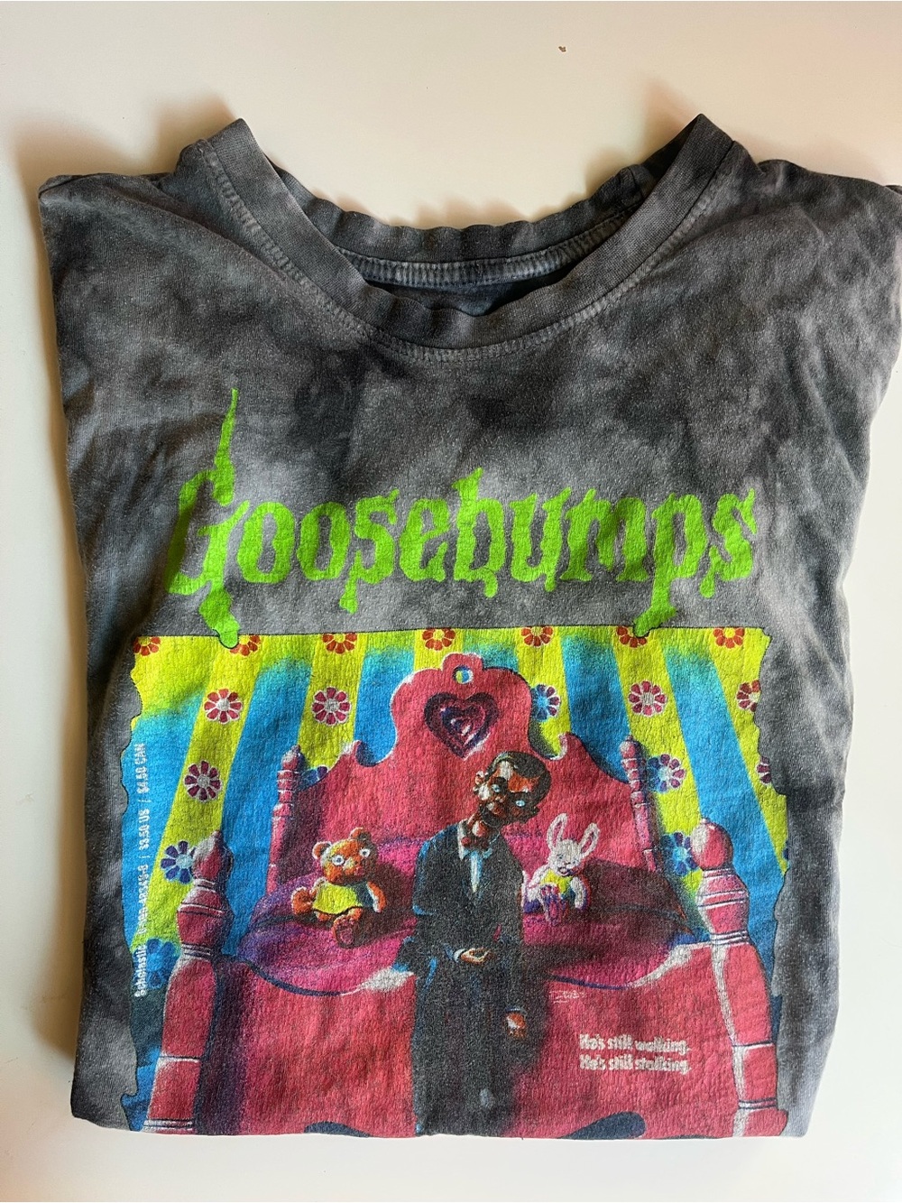 Goosebumps tie dye adult t-shirt - night of the living dummy 2